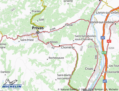 MICHELIN Chomérac map - ViaMichelin