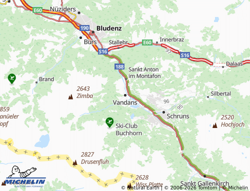MICHELIN Vandans map - ViaMichelin