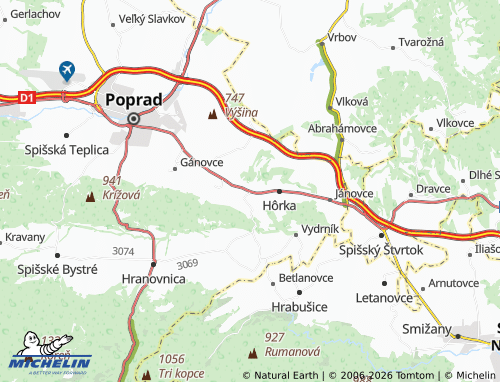 MICHELIN-Landkarte Kišovce - ViaMichelin