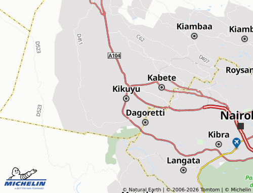 MICHELIN Kikuyu Township map - ViaMichelin
