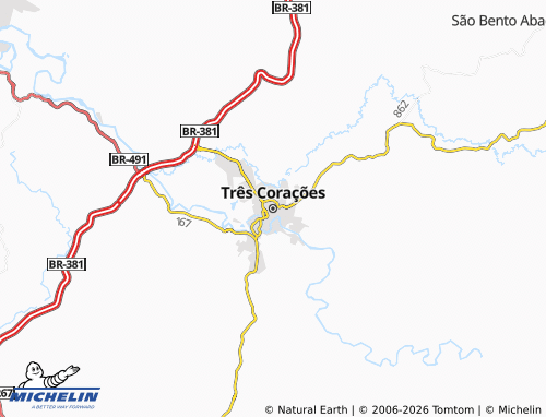 Mapa MICHELIN Três Corações - ViaMichelin
