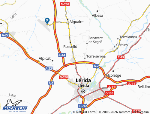 Mapa MICHELIN Torrefarrera - ViaMichelin