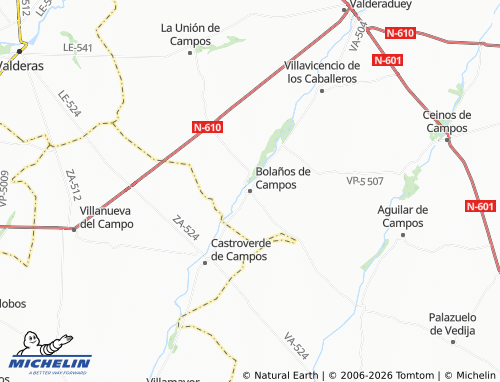 MICHELIN Bolaños de Campos map - ViaMichelin