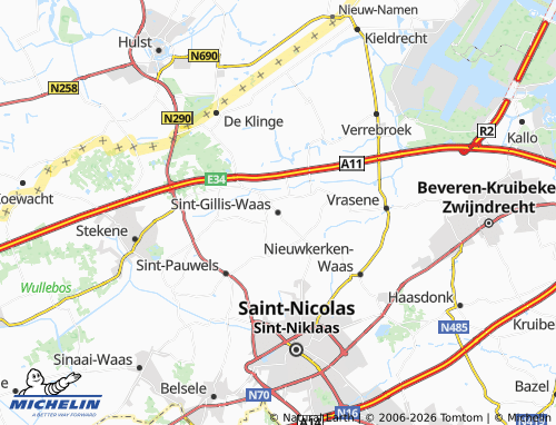 Carte MICHELIN Sint-Gillis-Waas - ViaMichelin