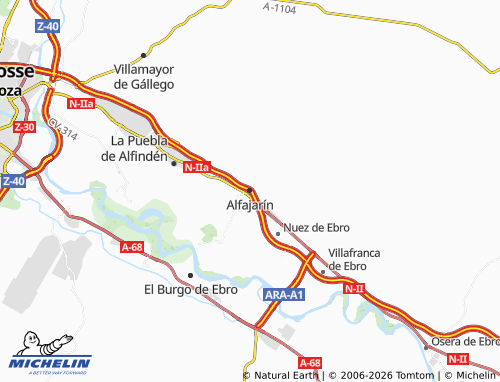 Kaart MICHELIN Alfajarín - ViaMichelin