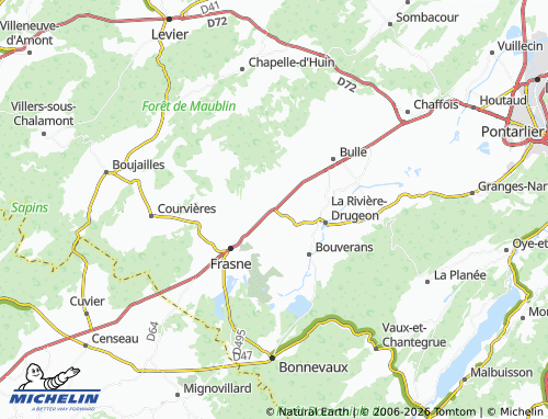 MICHELIN Dompierre-les-Tilleuls map - ViaMichelin