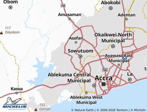 MICHELIN Nsunfa map - ViaMichelin