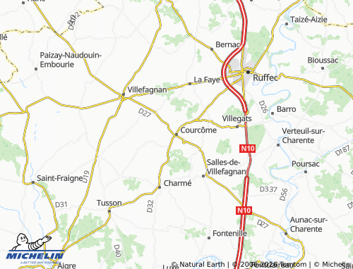 Mapa MICHELIN Courcôme - ViaMichelin