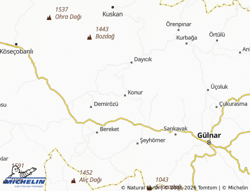Mapa MICHELIN Konur - ViaMichelin