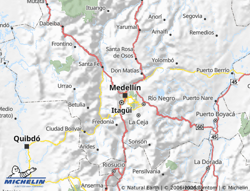 Carte MICHELIN Antioquia - ViaMichelin