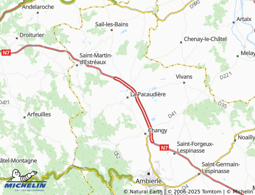 Kaart MICHELIN La Pacaudière - ViaMichelin