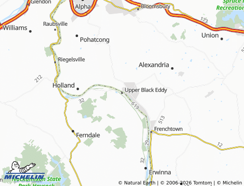 Mappa MICHELIN Upper Black Eddy - ViaMichelin