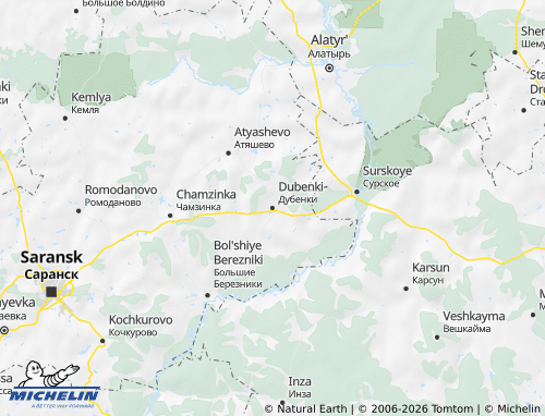 MICHELIN-Landkarte Dubenski Rajon - ViaMichelin