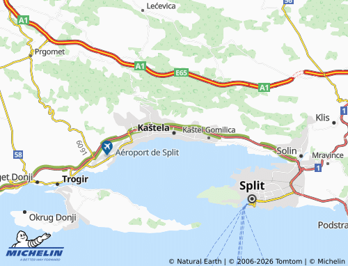MICHELIN-Landkarte Kaštela - ViaMichelin