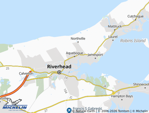 Mapa MICHELIN Aquebogue - ViaMichelin