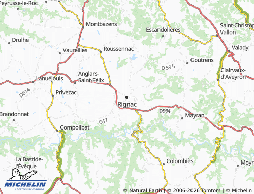 Mapa MICHELIN Rignac - ViaMichelin