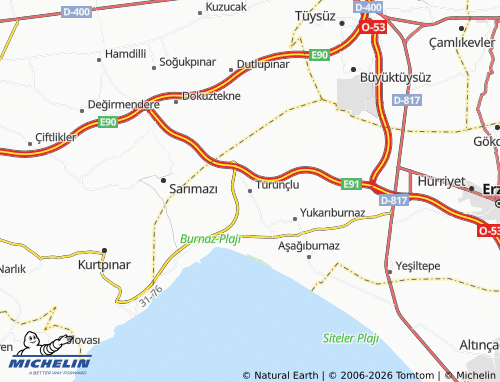 MICHELIN Turunçlu map - ViaMichelin