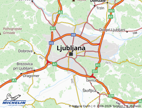 MICHELIN Ljubljana map - ViaMichelin