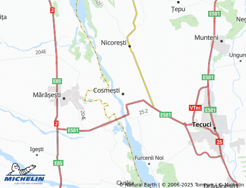 MICHELIN Cosmești map - ViaMichelin
