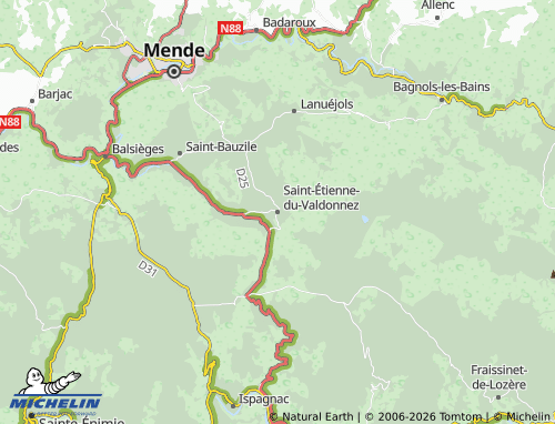 Carte MICHELIN Saint-Étienne-du-Valdonnez - ViaMichelin