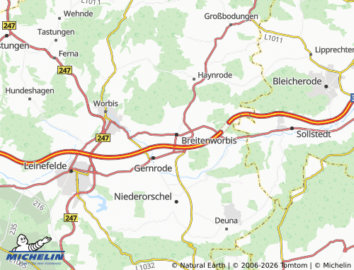 MICHELIN Breitenworbis map - ViaMichelin