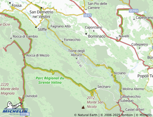 Carte MICHELIN Tione degli Abruzzi - ViaMichelin