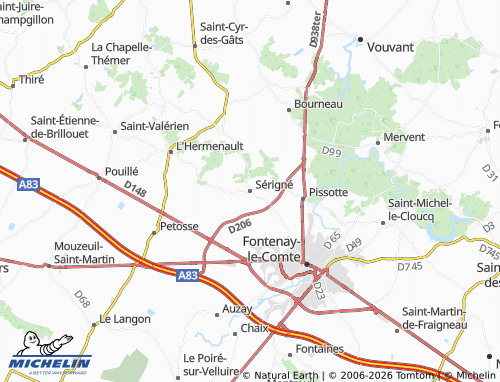 MICHELIN Sérigné map - ViaMichelin