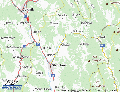 Kaart MICHELIN Chotča - ViaMichelin