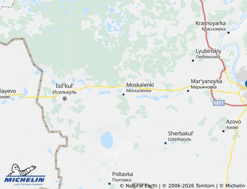 MICHELIN-Landkarte Moskalenski Rajon - ViaMichelin