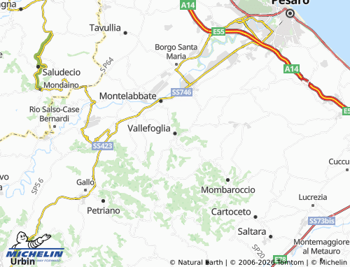 Mappa MICHELIN Vallefoglia - ViaMichelin