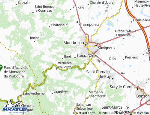 Carte MICHELIN Écotay-l'Olme - ViaMichelin
