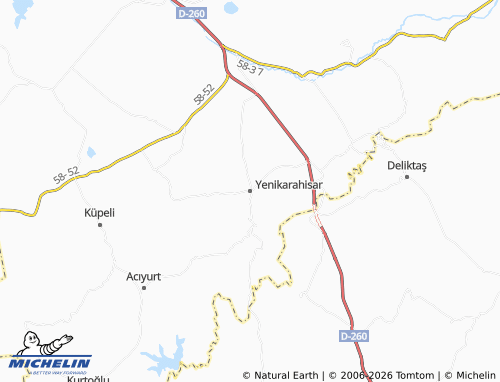MICHELIN Yenikarahisar map - ViaMichelin