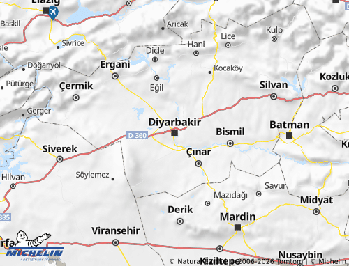Carte MICHELIN Diyarbakir - ViaMichelin
