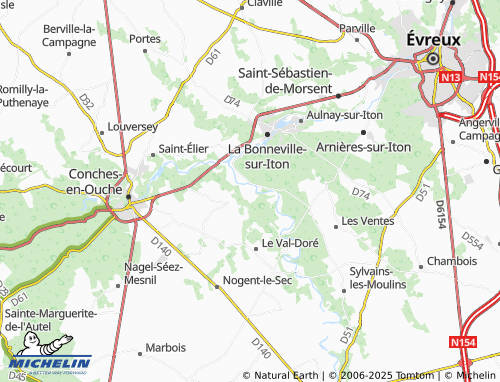 Carte MICHELIN Gaudreville-la-Rivière - ViaMichelin
