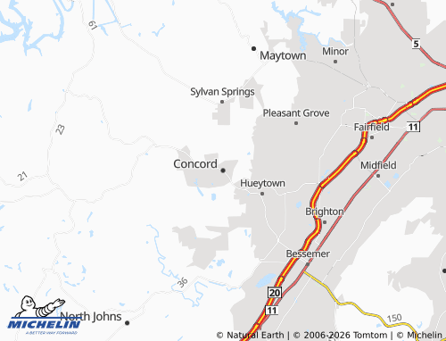 Mappa MICHELIN Concord - ViaMichelin