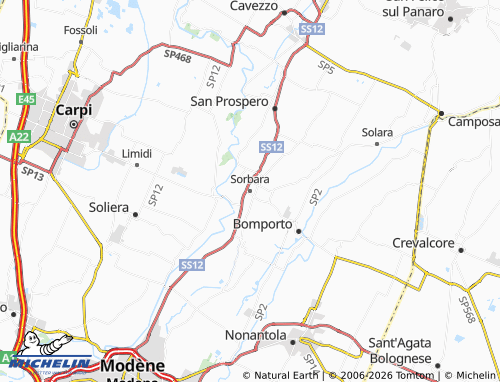 MICHELIN Sorbara map - ViaMichelin