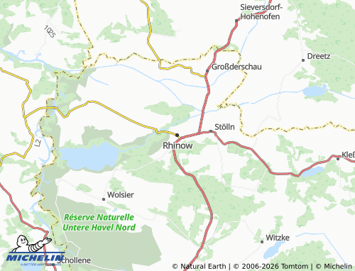 MICHELIN Rhinow map - ViaMichelin