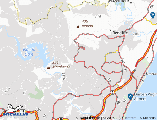 MICHELIN Inanda Congo map - ViaMichelin