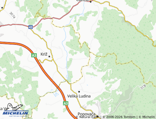 Mapa MICHELIN Rečica Kriška - ViaMichelin