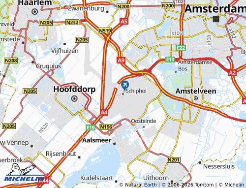 MICHELIN Schiphol map - ViaMichelin