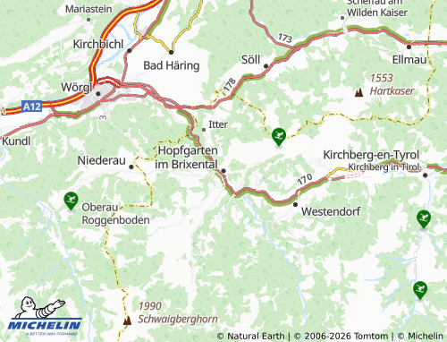 MICHELIN-Landkarte Hopfgarten im Brixental - ViaMichelin
