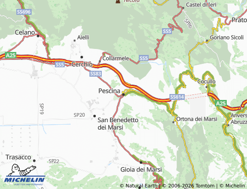 MICHELIN-Landkarte Pescina - ViaMichelin