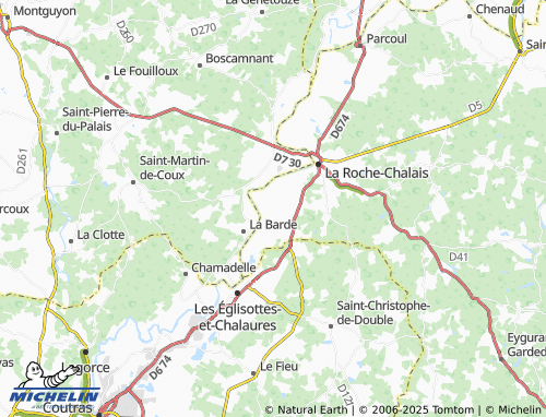 Carte MICHELIN Saint-Michel-de-Rivière - ViaMichelin