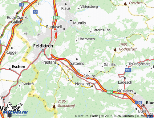 MICHELIN Satteins map - ViaMichelin