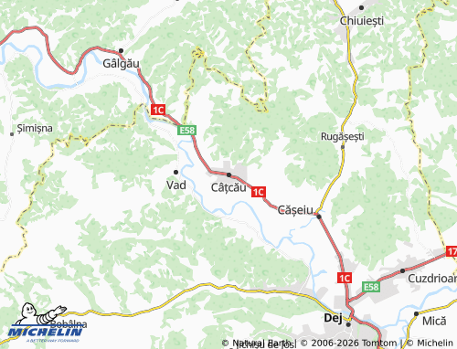 MICHELIN Câțcău map - ViaMichelin