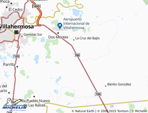 Carte MICHELIN Ranchería Coronel Juan Bautista Traconis Cuarta Sección, San Francisco - ViaMichelin