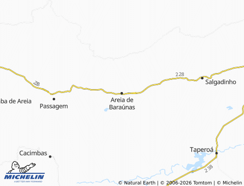 Mapa MICHELIN Areia de Baraúnas - ViaMichelin