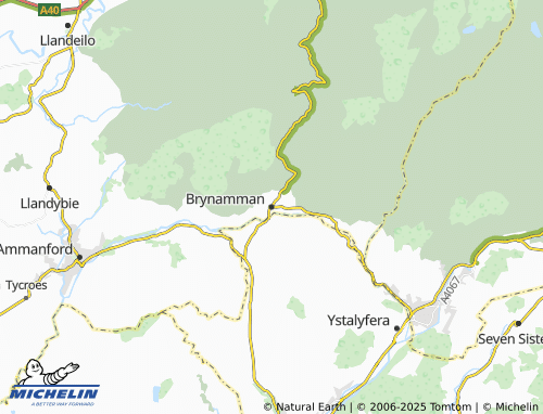 MICHELIN Brynamman map - ViaMichelin
