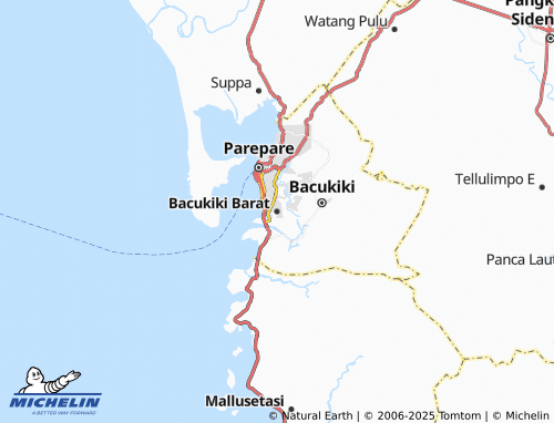 MICHELIN-Landkarte Bacukiki Barat - ViaMichelin