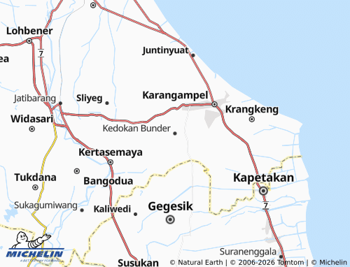 MICHELIN-Landkarte Kedokan Bunder - ViaMichelin